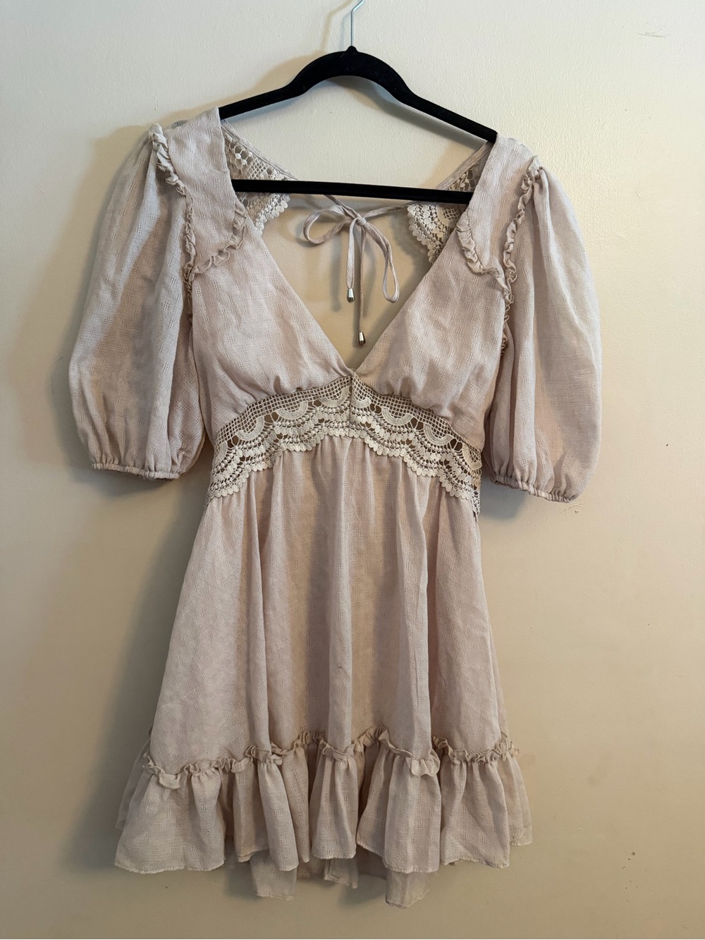 Lace-Trim Mini Dress